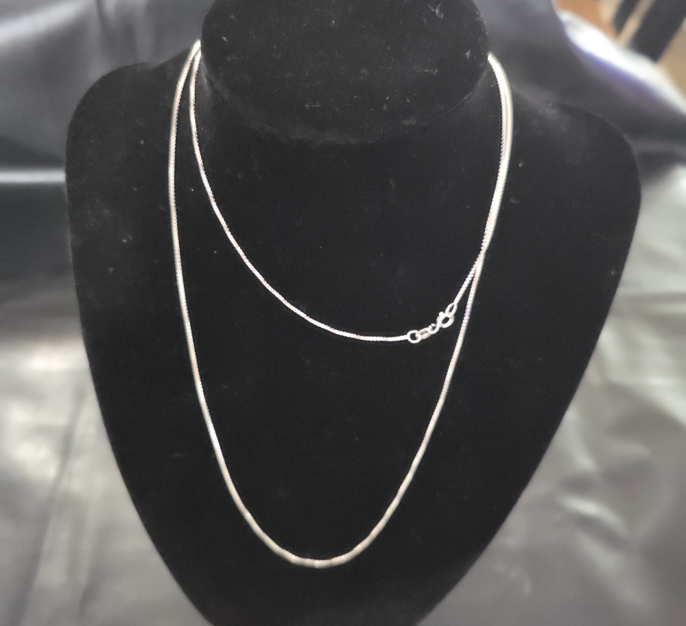 Sterling Silver Box Necklace - Elegant Silver Chain